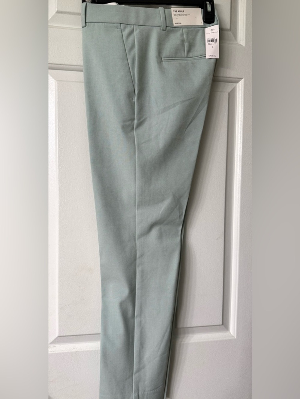 Ann Taylor Pale Sage Green Ankle Pants Size 2 NWT Tailored Career Chic - Picture 4 of 6